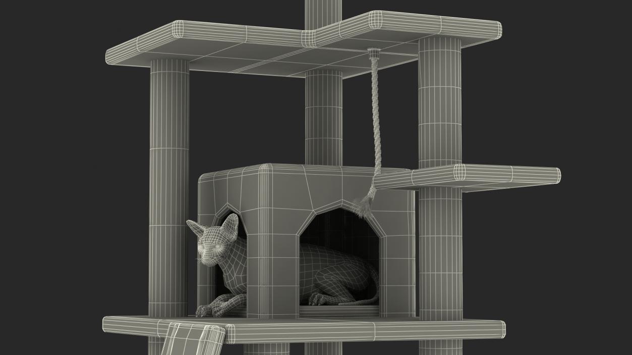 3D model Cat Tree 5-Level with Cat