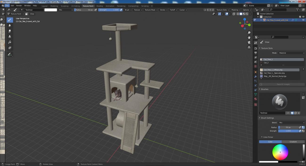 3D model Cat Tree 5-Level with Cat