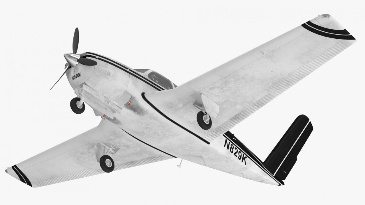 3D Private Aircraft Beechcraft Bonanza S35 V Tail Rigged model