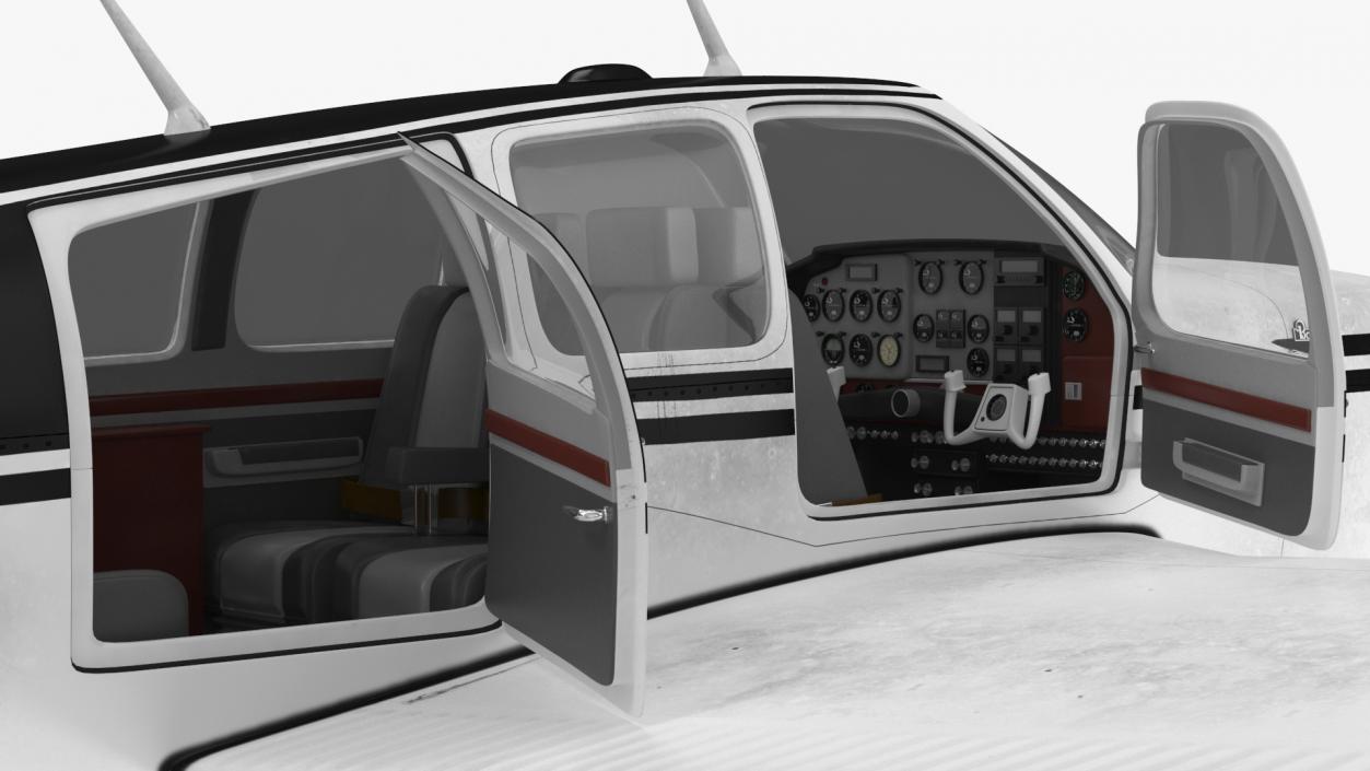 3D Private Aircraft Beechcraft Bonanza S35 V Tail Rigged model