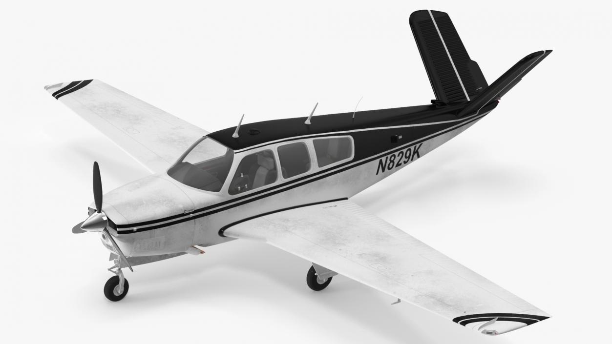 3D Private Aircraft Beechcraft Bonanza S35 V Tail Rigged model