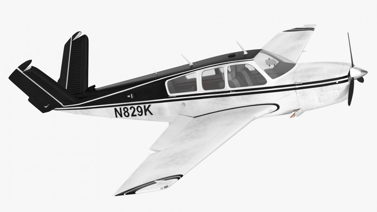 3D Private Aircraft Beechcraft Bonanza S35 V Tail Rigged model