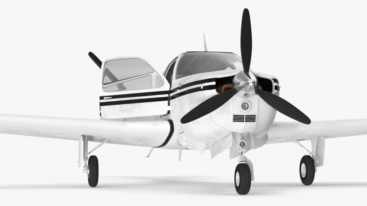 3D Private Aircraft Beechcraft Bonanza S35 V Tail Rigged model