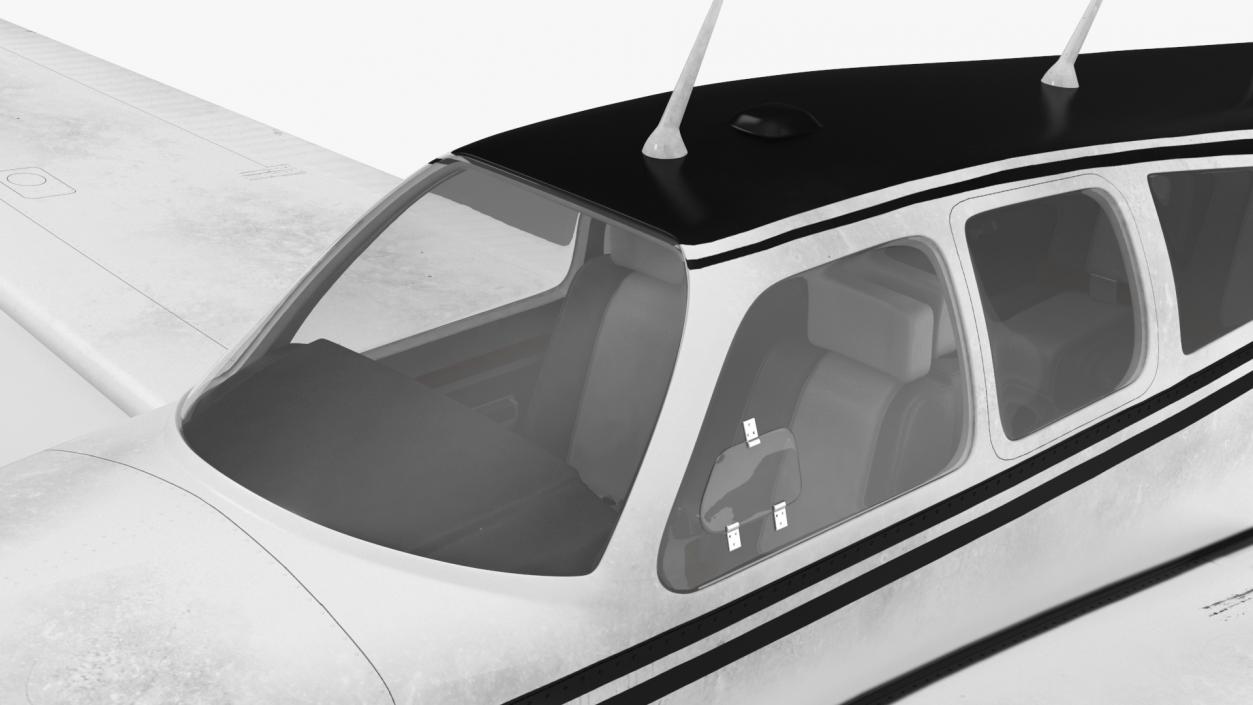 3D Private Aircraft Beechcraft Bonanza S35 V Tail Rigged model