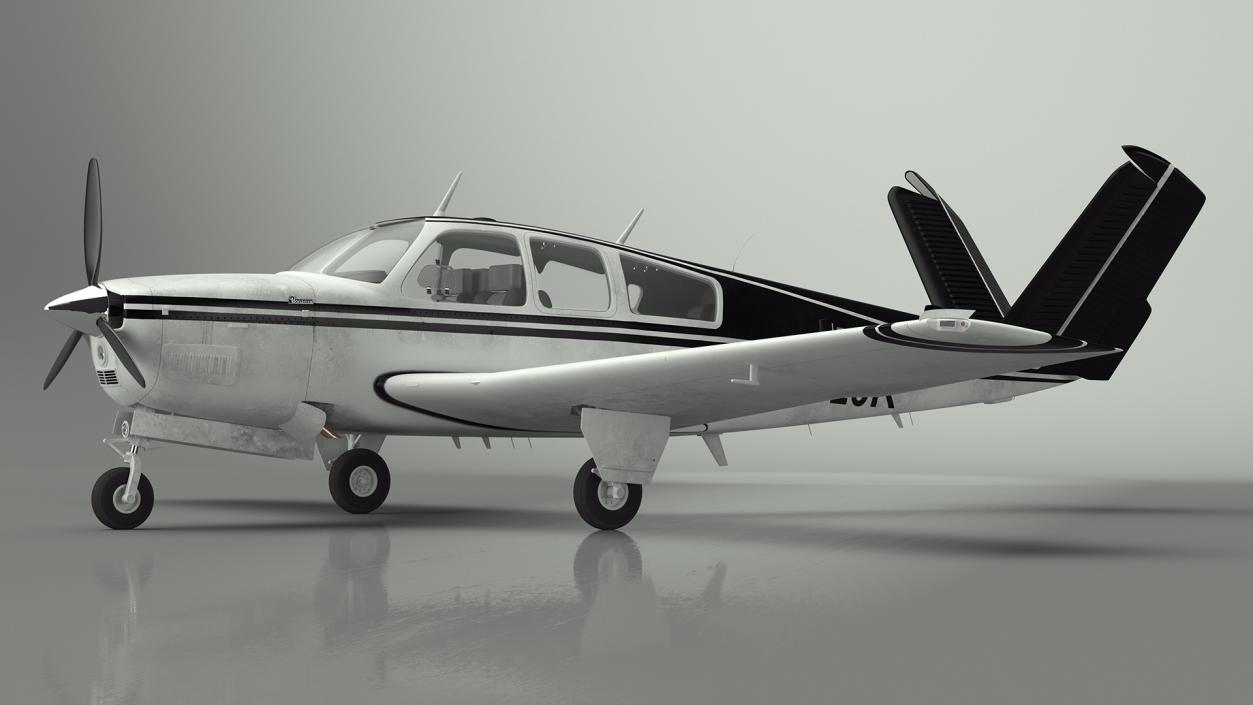 3D Private Aircraft Beechcraft Bonanza S35 V Tail Rigged model