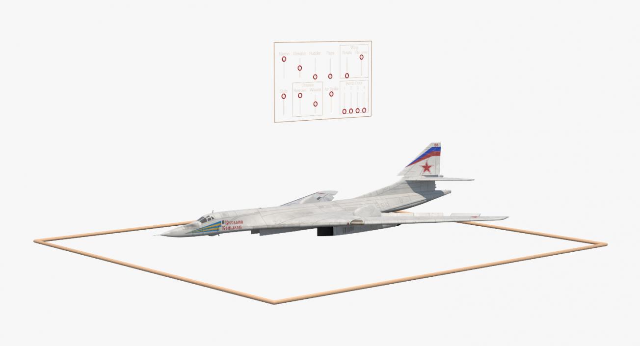 3D Strategic Bomber Tupolev Tu-160 Blackjack Rigged model