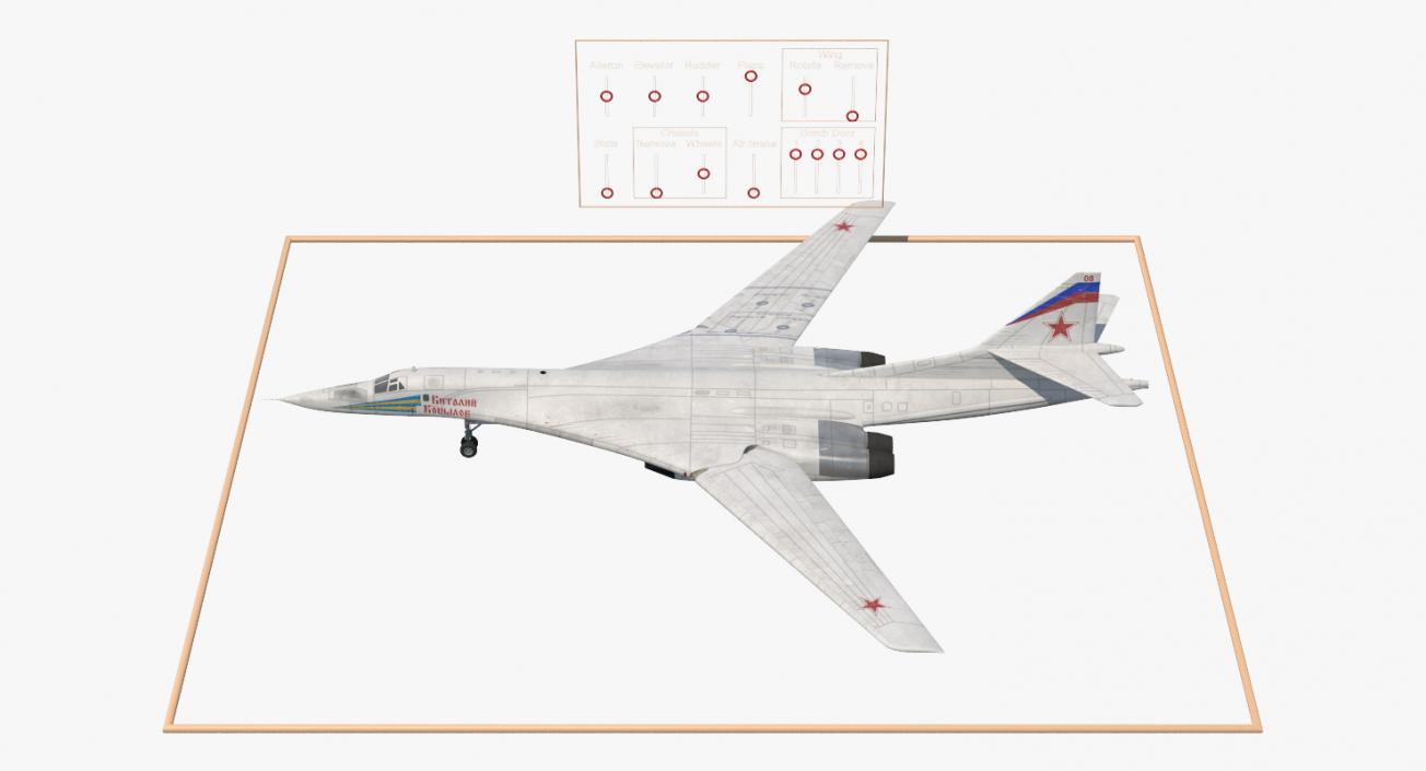 3D Strategic Bomber Tupolev Tu-160 Blackjack Rigged model