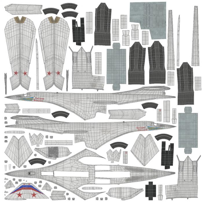 3D Strategic Bomber Tupolev Tu-160 Blackjack Rigged model