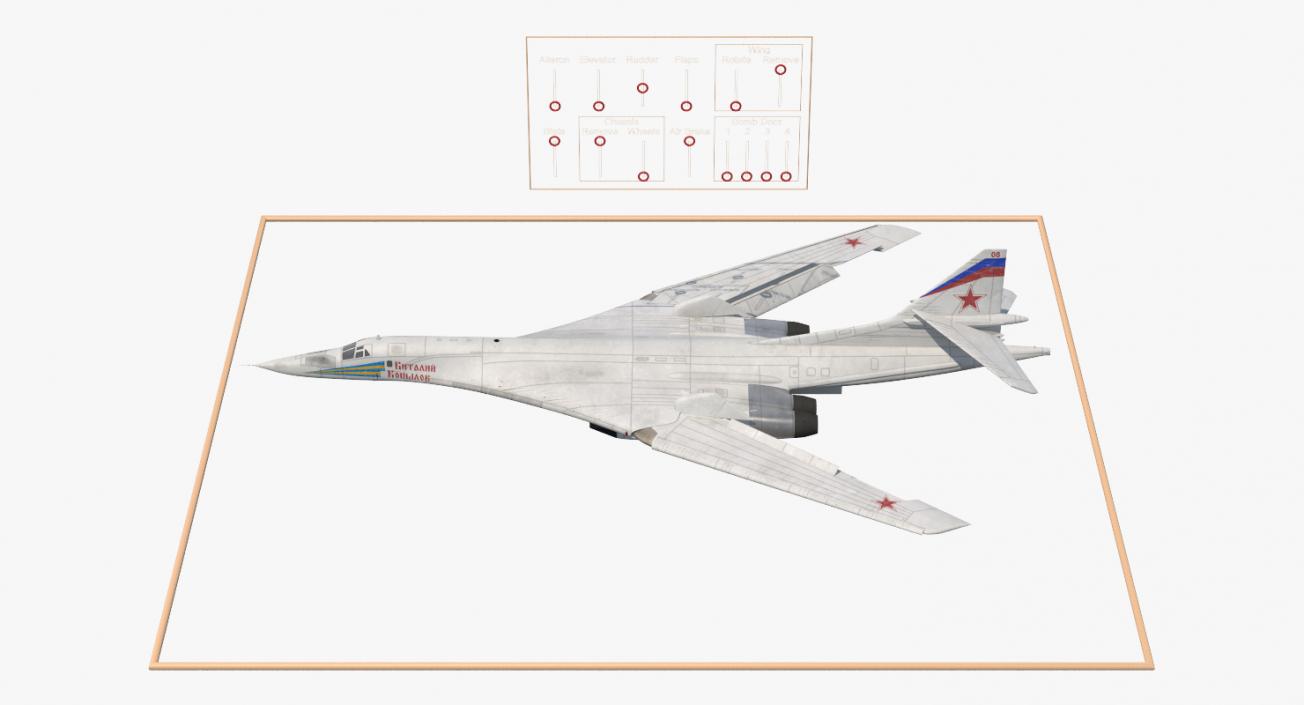 3D Strategic Bomber Tupolev Tu-160 Blackjack Rigged model