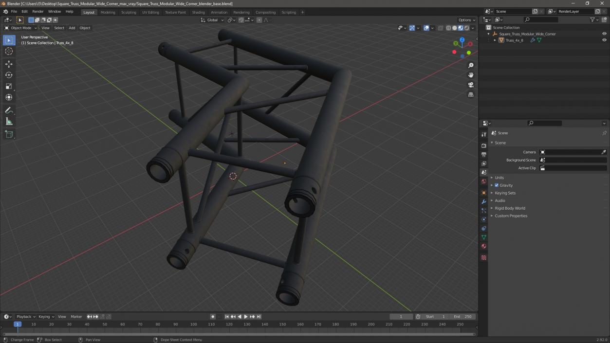 Square Truss Modular Wide Corner 3D