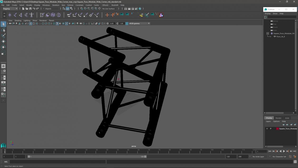 Square Truss Modular Wide Corner 3D