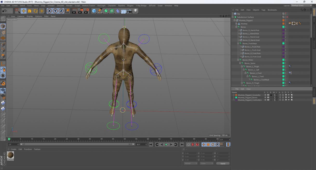 3D Mummy Rigged for Cinema 4D 2 model