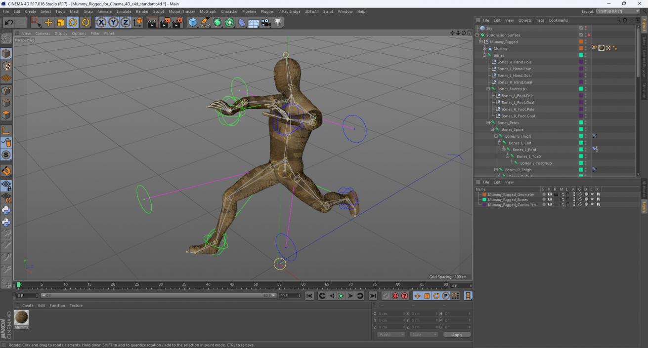 3D Mummy Rigged for Cinema 4D 2 model