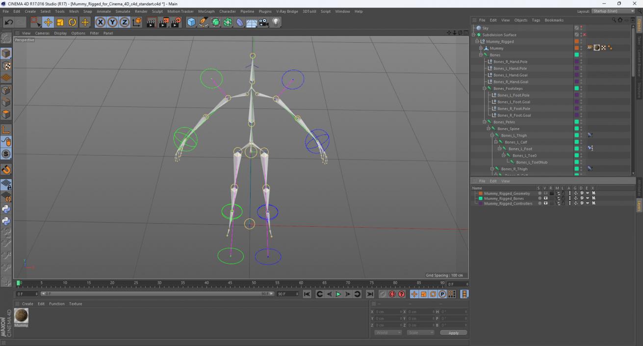 3D Mummy Rigged for Cinema 4D 2 model
