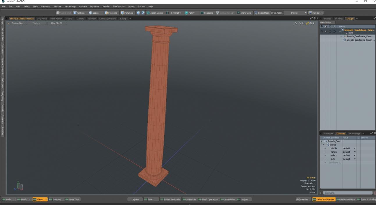 3D Smooth Sandstone Column model