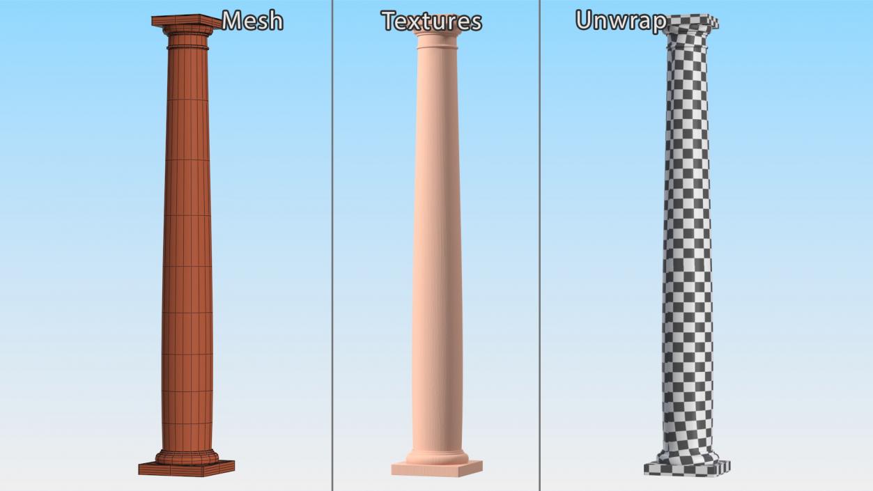 3D Smooth Sandstone Column model