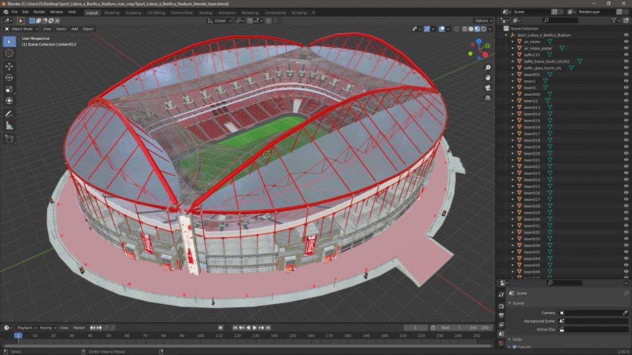 3D model Sport Lisboa e Benfica Stadium