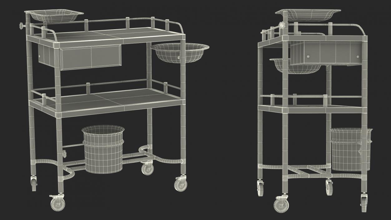 Medical Instrument Trolley White 3D