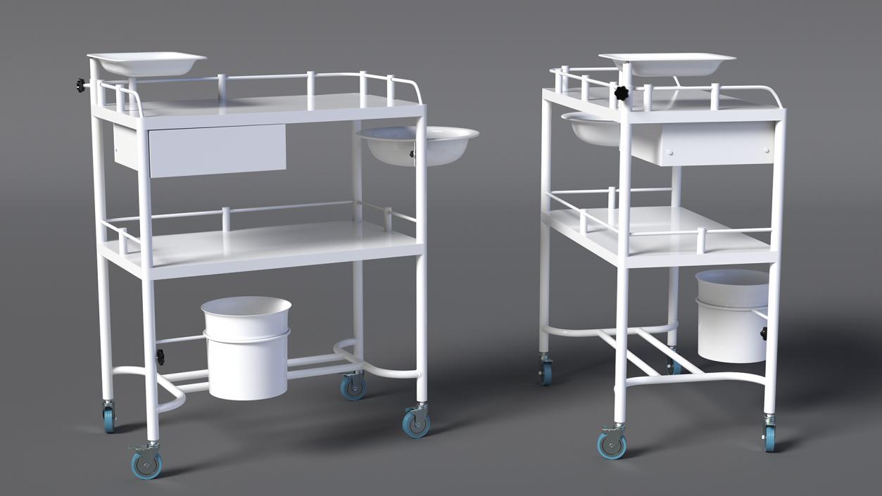 Medical Instrument Trolley White 3D