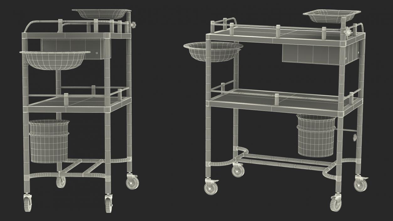 Medical Instrument Trolley White 3D