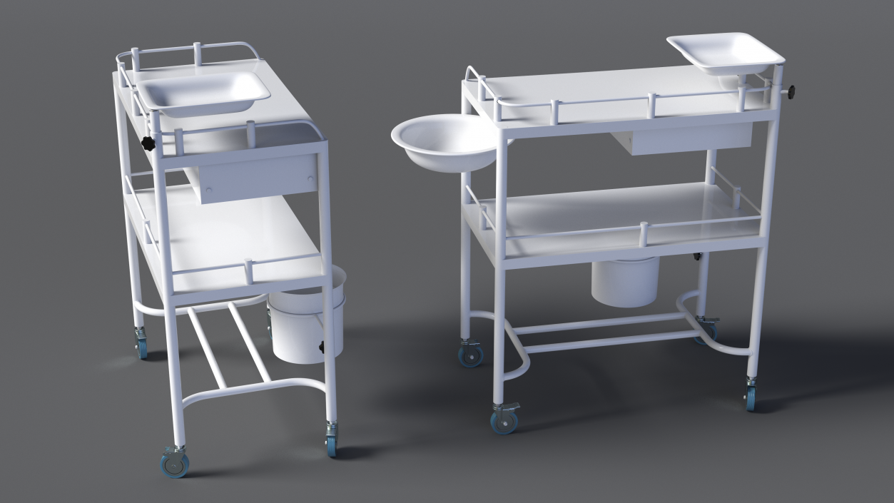 Medical Instrument Trolley White 3D