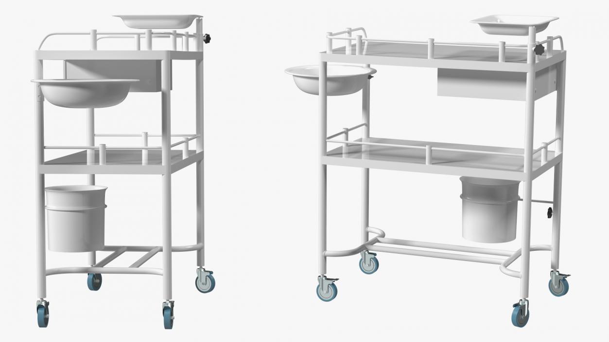 Medical Instrument Trolley White 3D