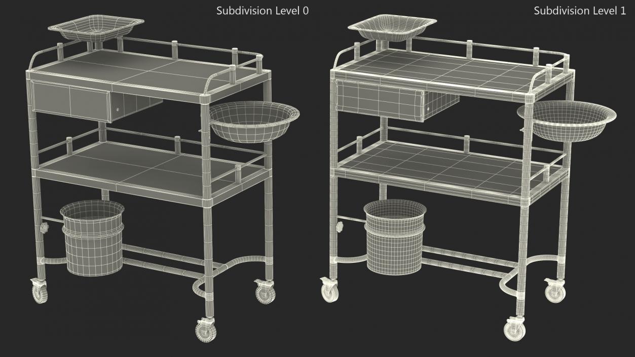 Medical Instrument Trolley White 3D