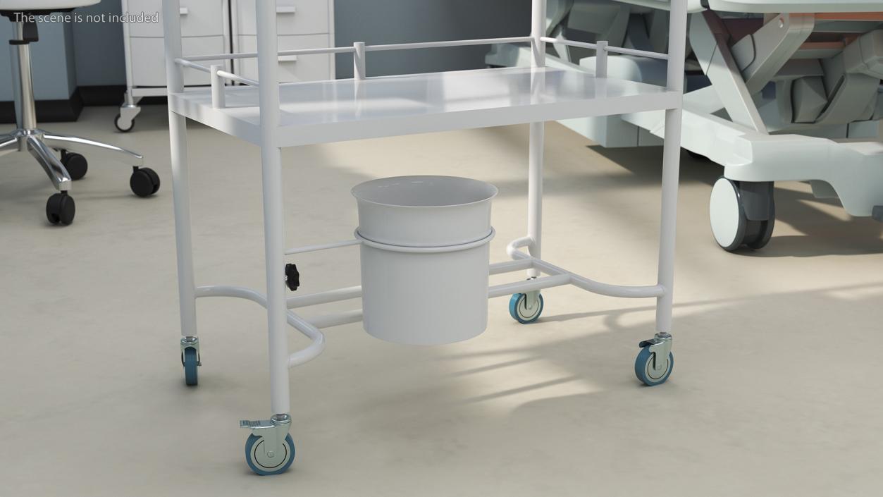 Medical Instrument Trolley White 3D