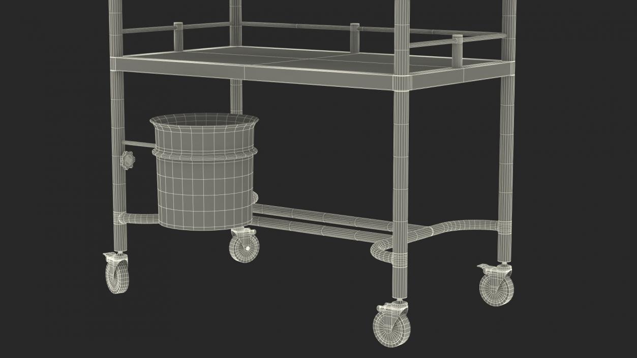 Medical Instrument Trolley White 3D