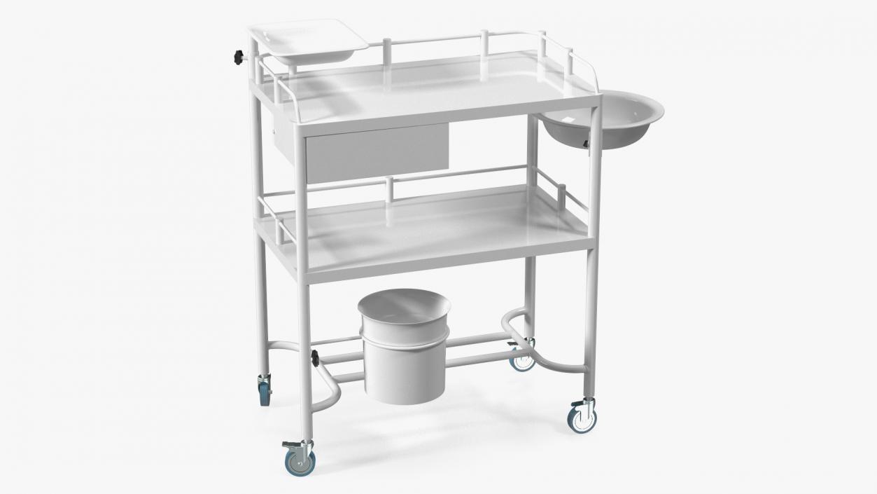 Medical Instrument Trolley White 3D