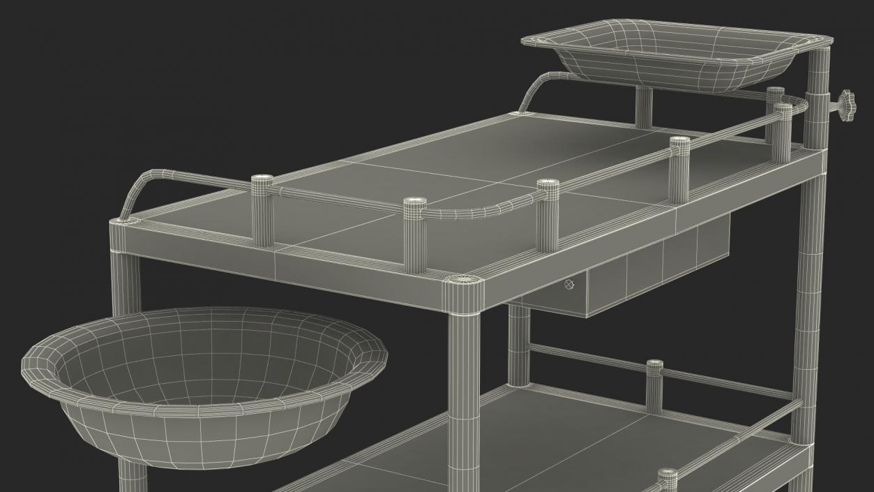 Medical Instrument Trolley White 3D