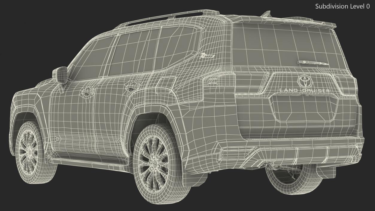 3D Toyota Land Cruiser Silver Light Off