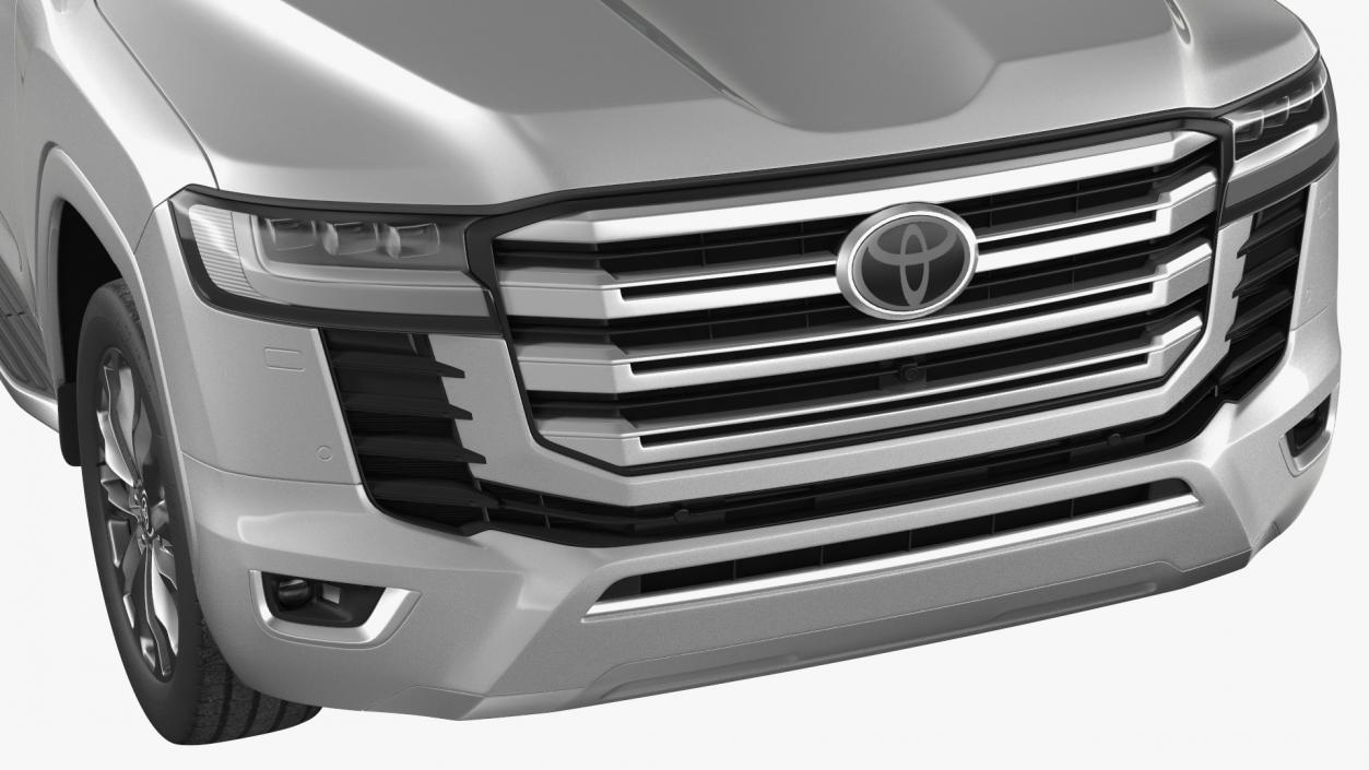 3D Toyota Land Cruiser Silver Light Off