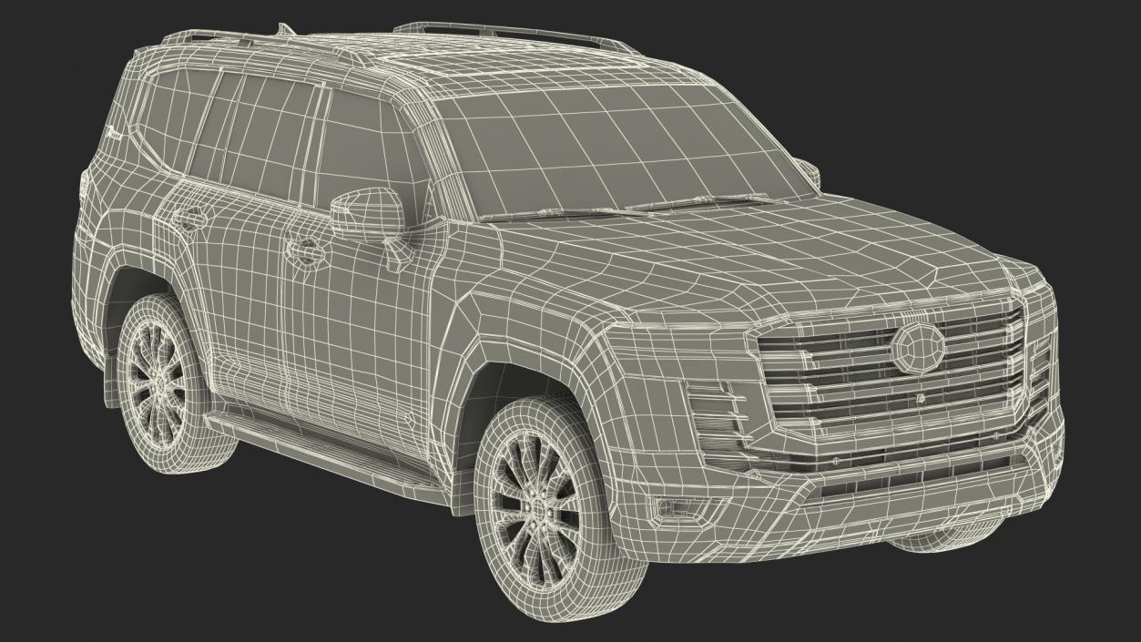 3D Toyota Land Cruiser Silver Light Off