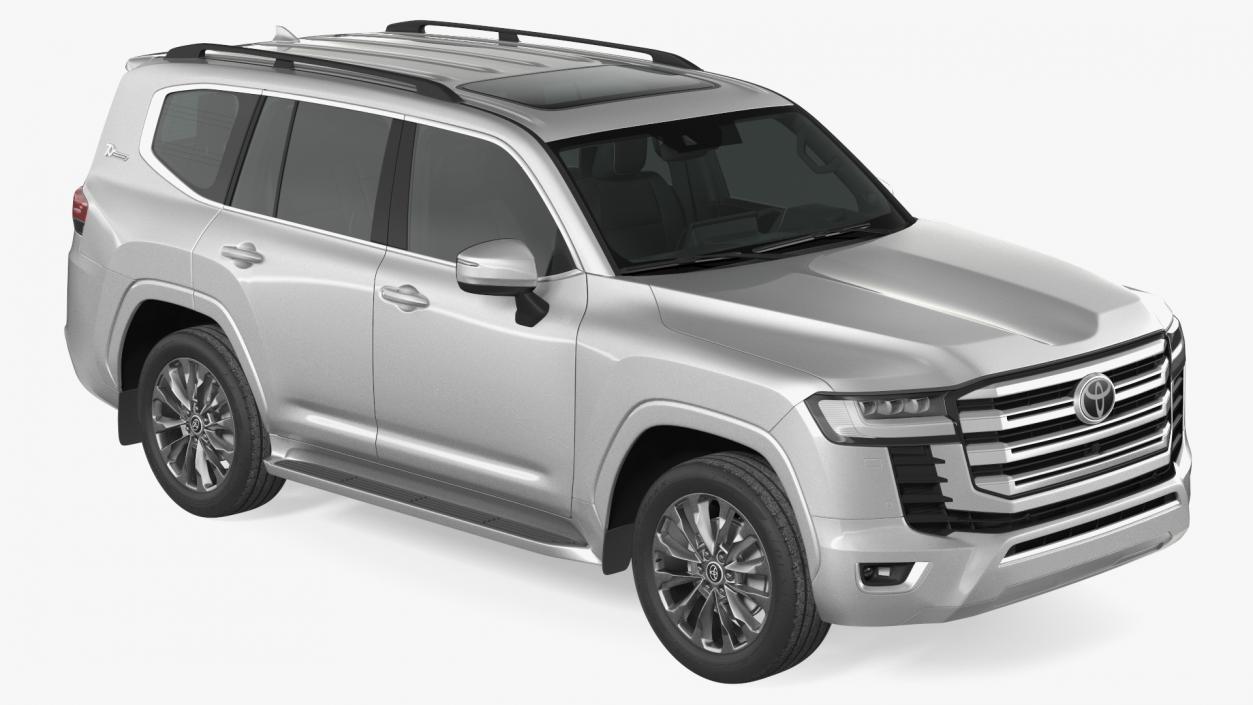 3D Toyota Land Cruiser Silver Light Off