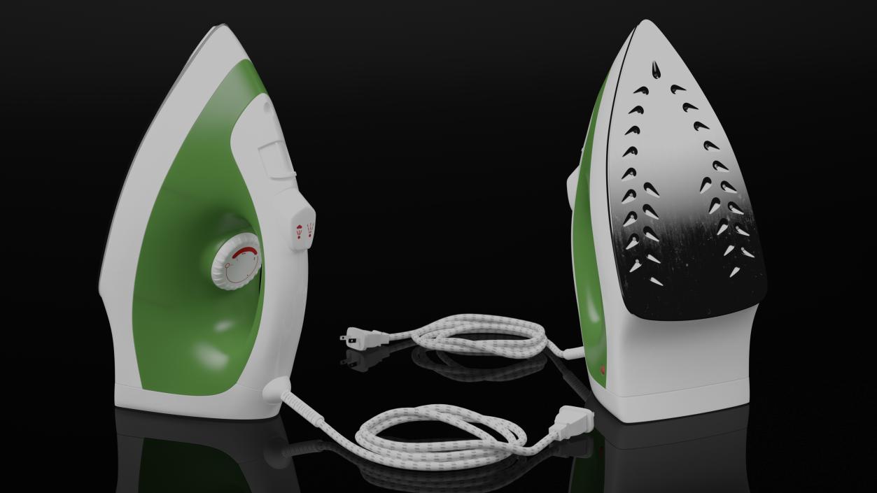 3D Steam Iron Green