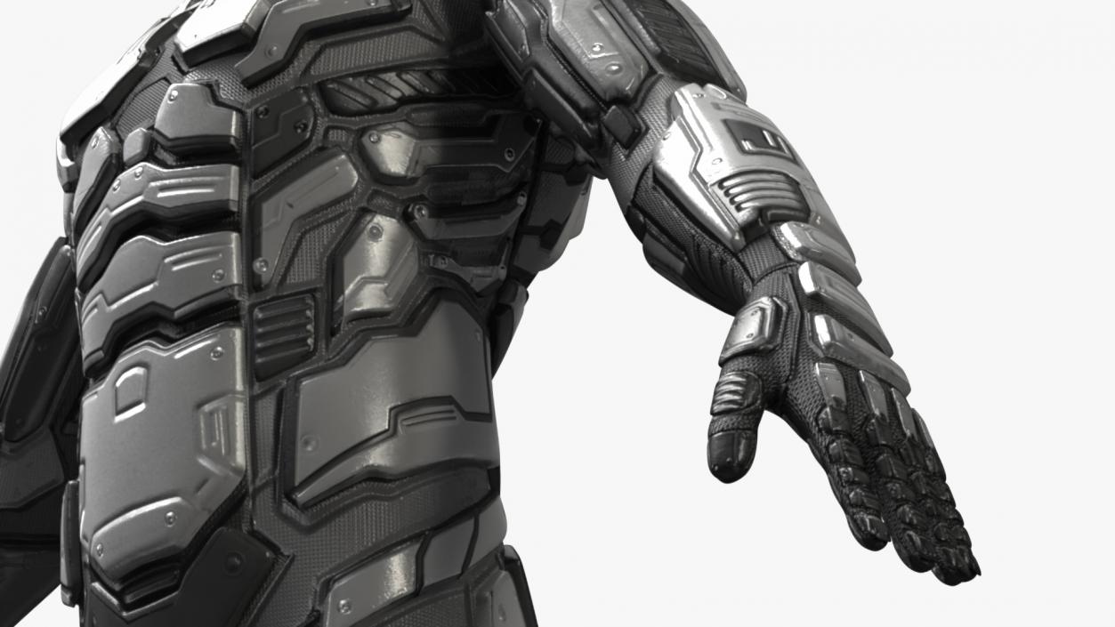 Futuristic Armored Robot Rigged for Maya 2 3D