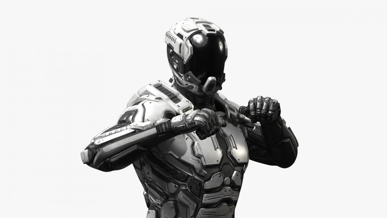 Futuristic Armored Robot Rigged for Maya 2 3D