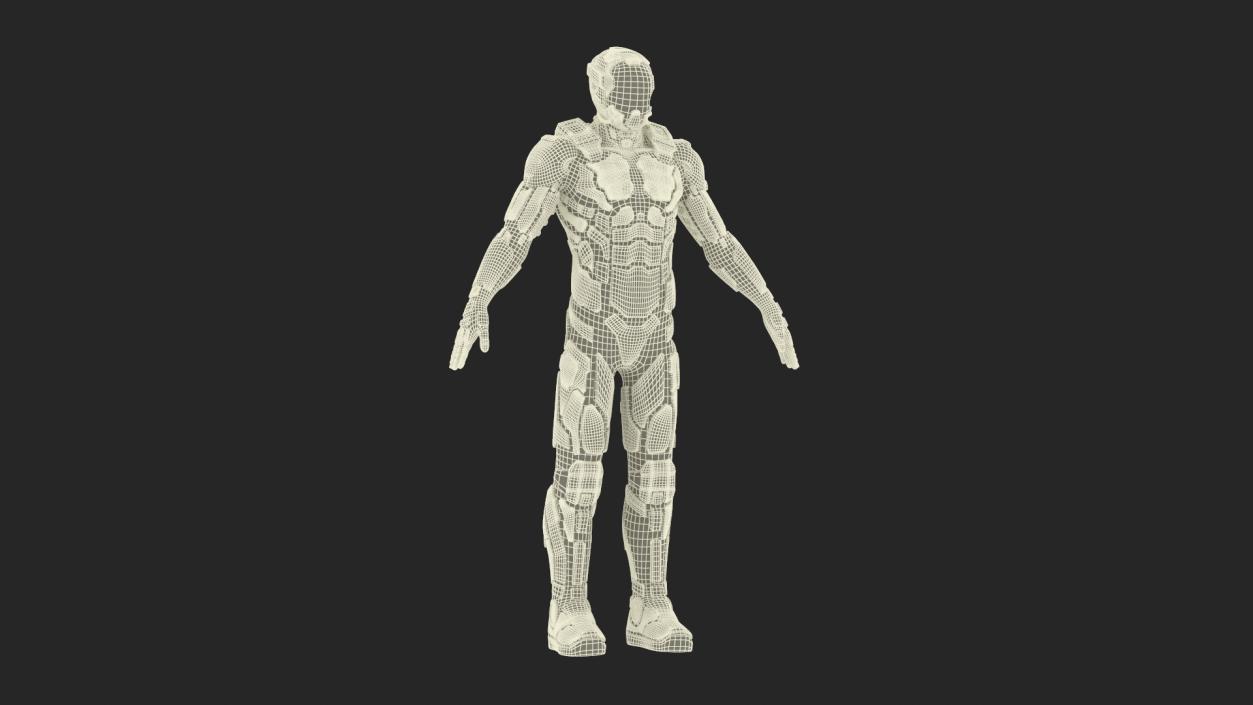 Futuristic Armored Robot Rigged for Maya 2 3D