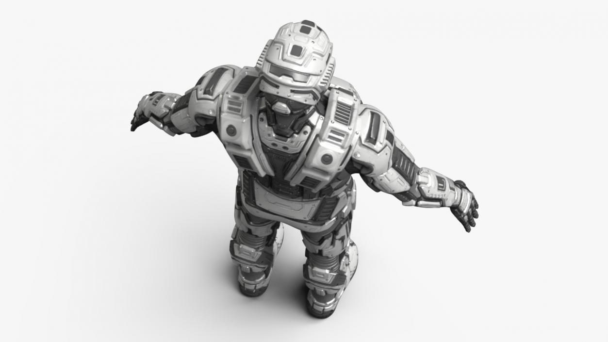 Futuristic Armored Robot Rigged for Maya 2 3D