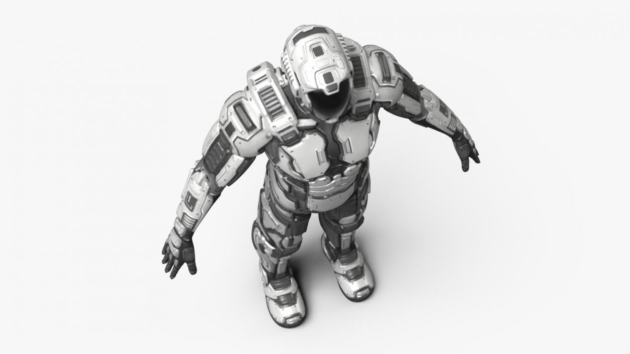 Futuristic Armored Robot Rigged for Maya 2 3D