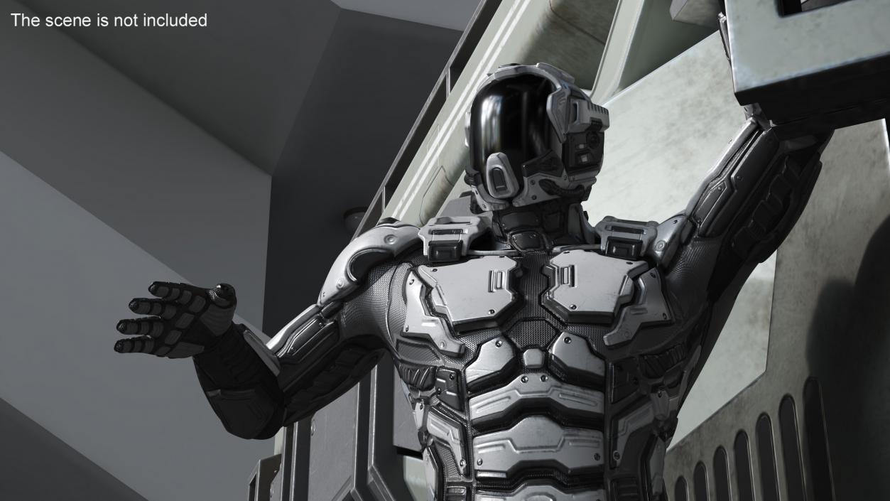 Futuristic Armored Robot Rigged for Maya 2 3D