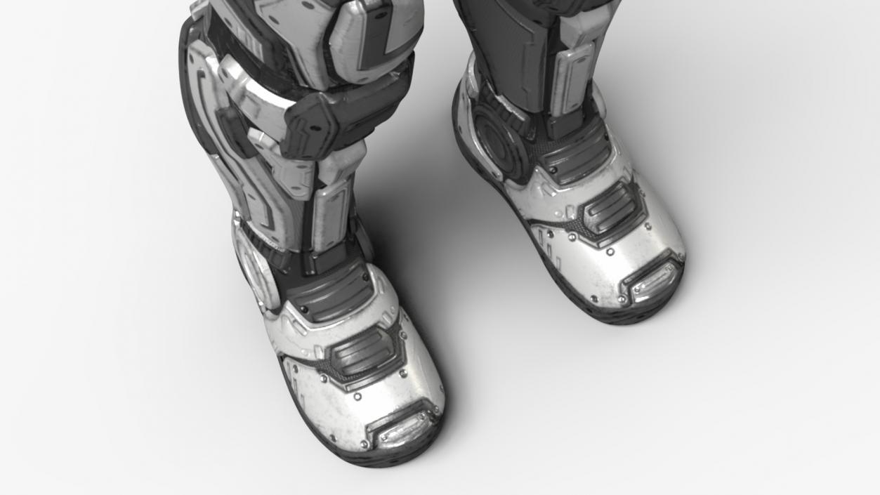 Futuristic Armored Robot Rigged for Maya 2 3D