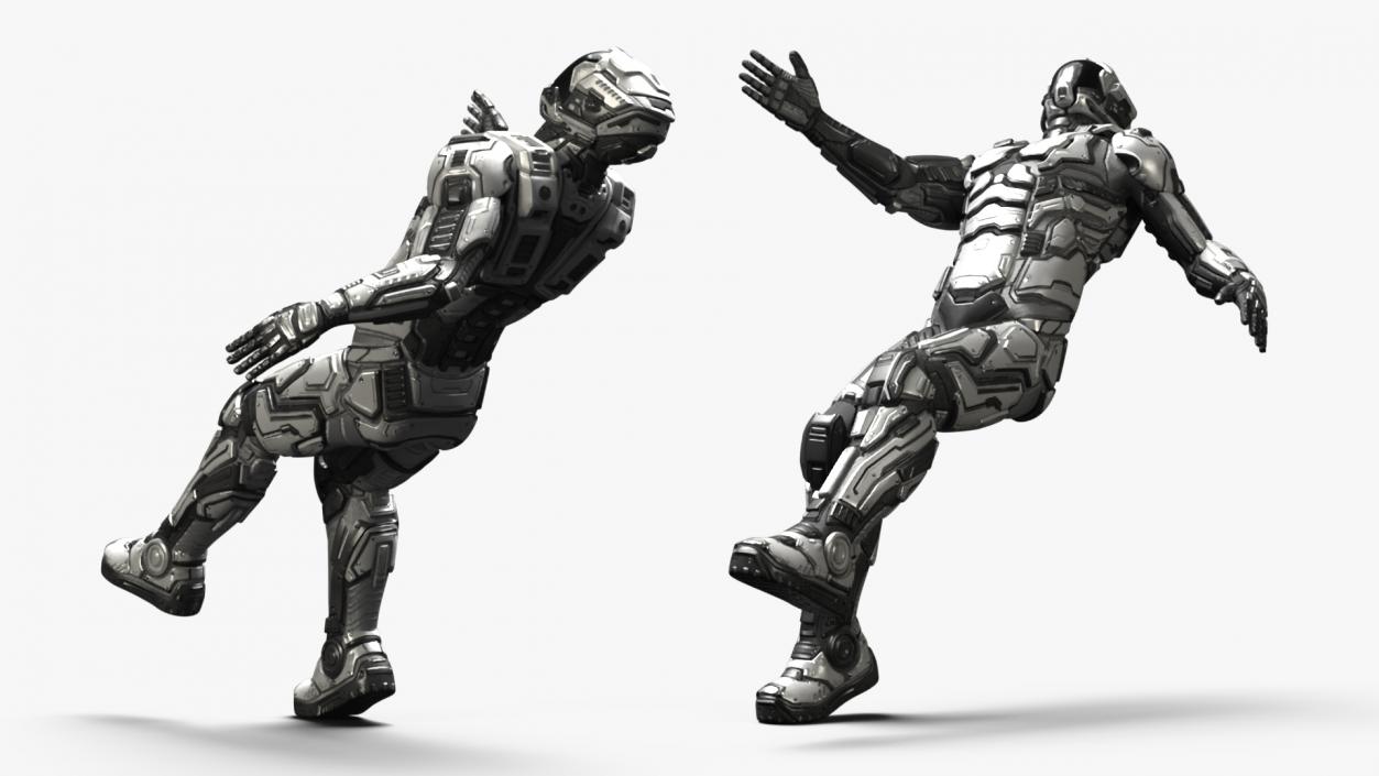 Futuristic Armored Robot Rigged for Maya 2 3D