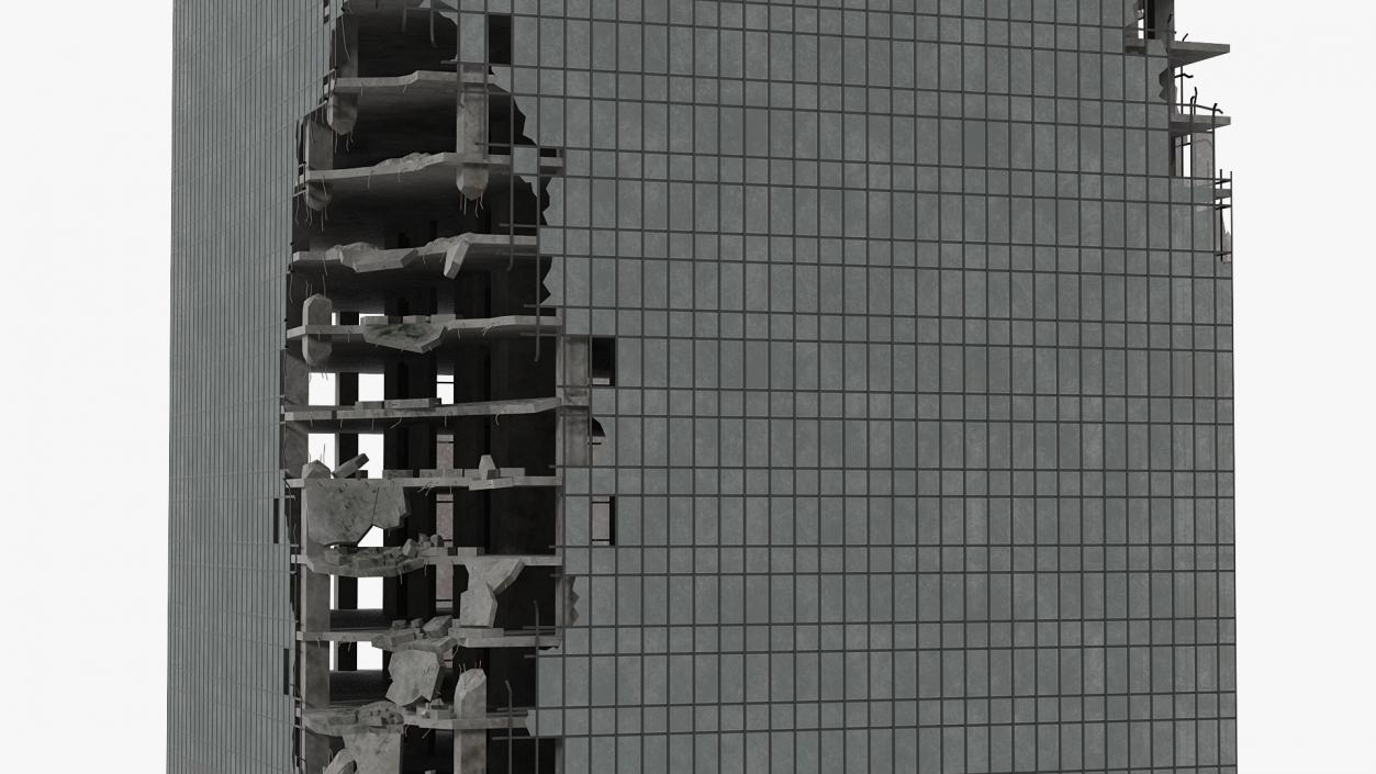 3D Destroyed Building Constructions Collection model