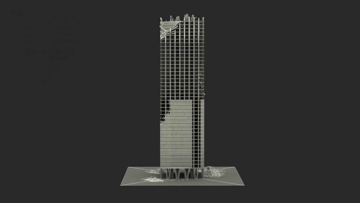 3D Destroyed Building Constructions Collection model