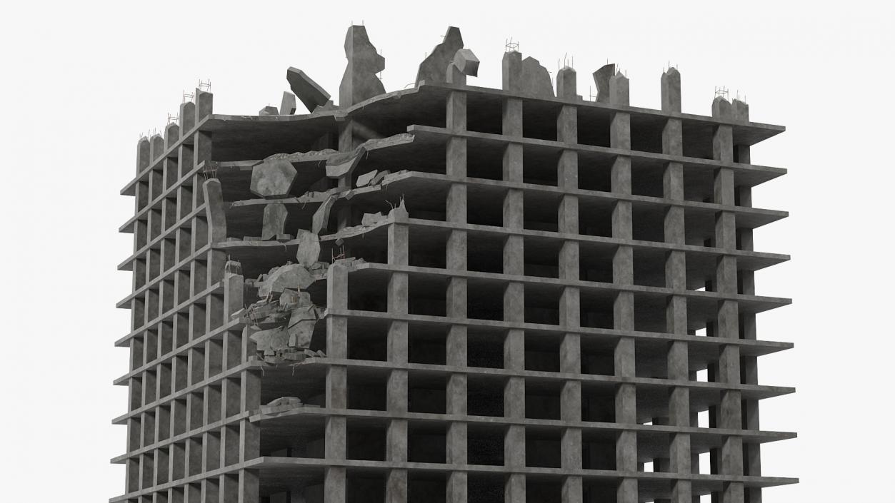 3D Destroyed Building Constructions Collection model