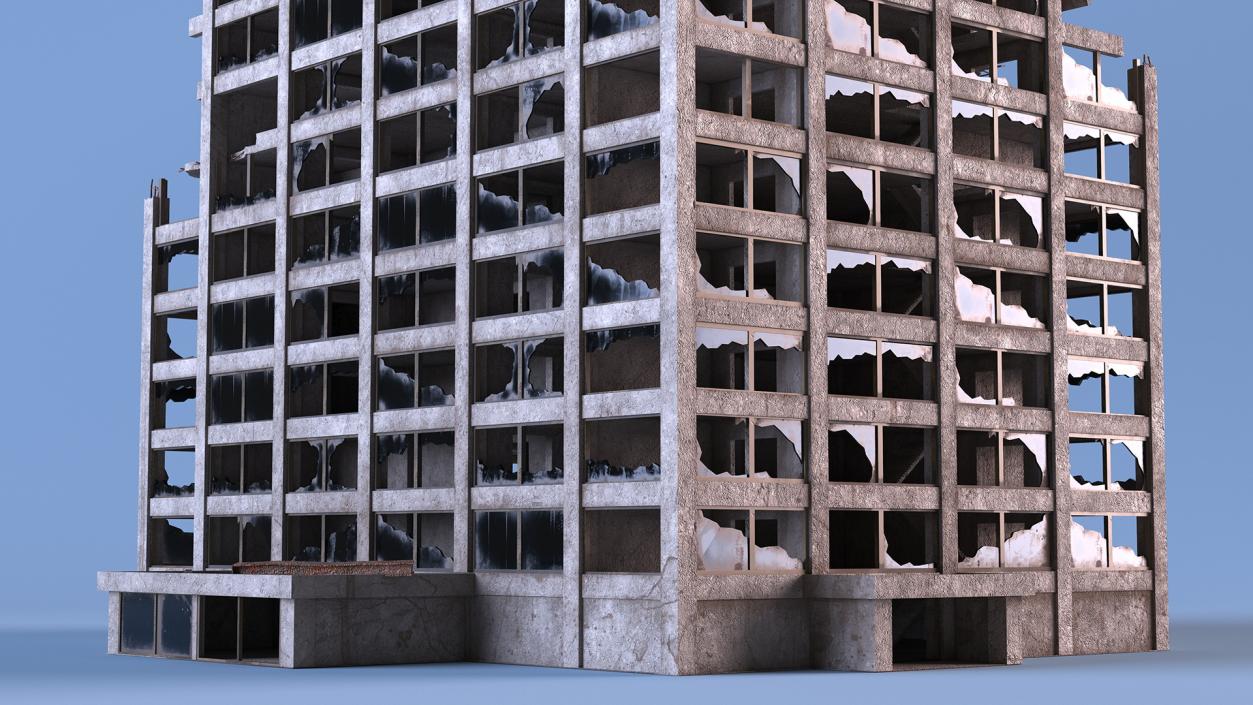 3D Destroyed Building Constructions Collection model