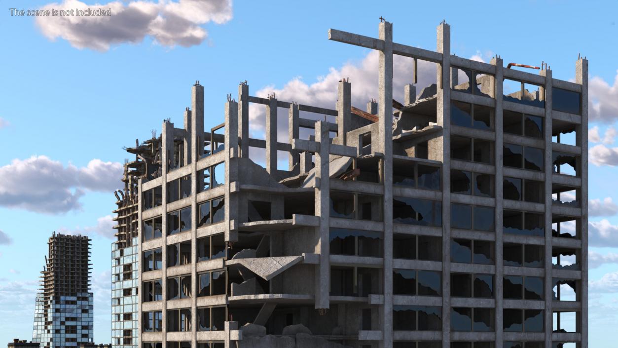 3D Destroyed Building Constructions Collection model