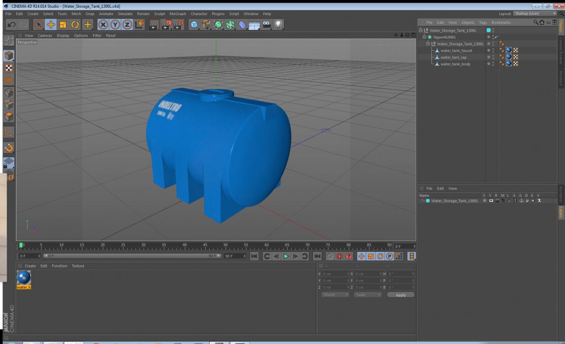 Water Storage Tank 1300L 3D model